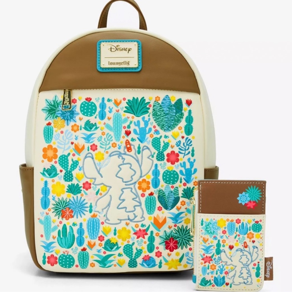 Loungefly Disney Lilo & Stitch Cacti Embroidered Mini Backpack & Cardholder Set